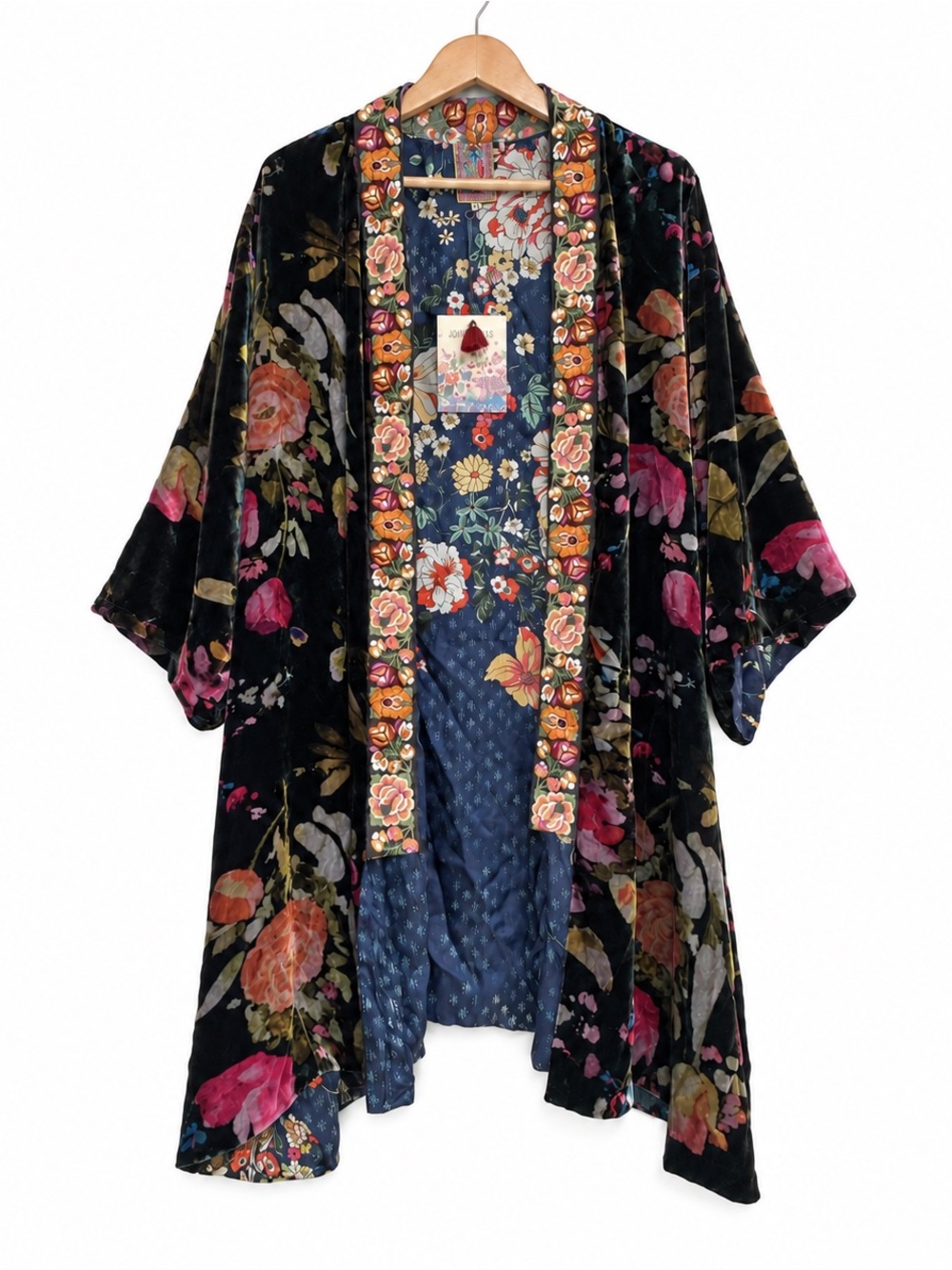 NWT Johnny Was Kehlani Kimono 1X Reversible Silk Velvet